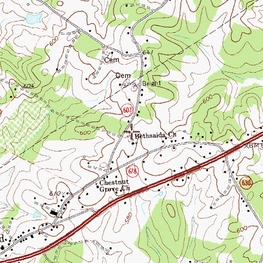 Topographic Map of Bethsaida United Methodist Church Cemetery, VA