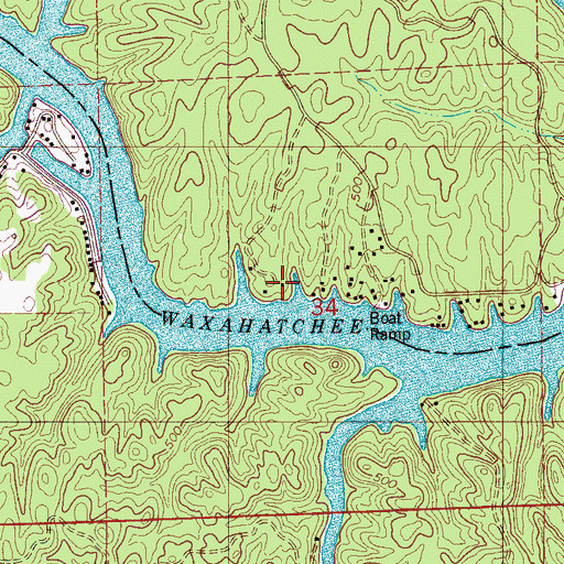 Topographic Map of Waxahatchee Camp, AL