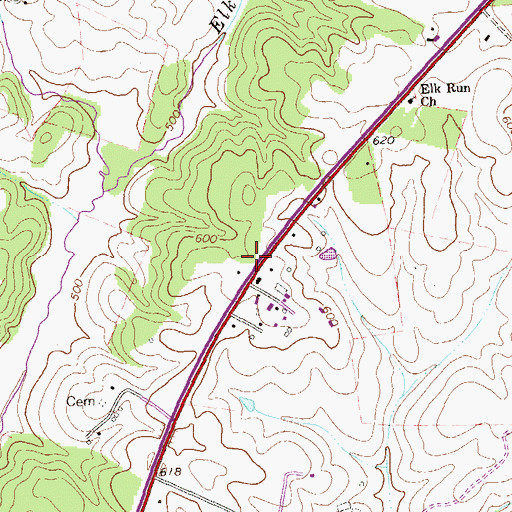 Topographic Map of Midway School (historical), VA
