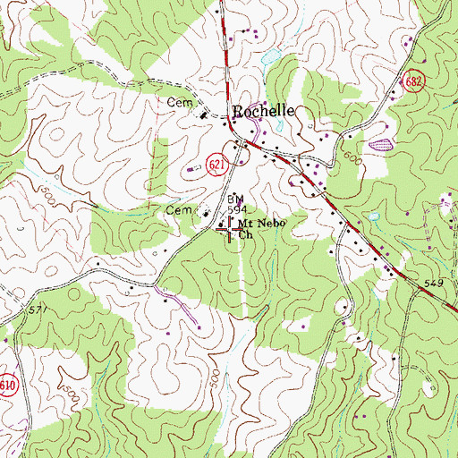 Topographic Map of Mount Nebo Lutheran Church Cemetery, VA
