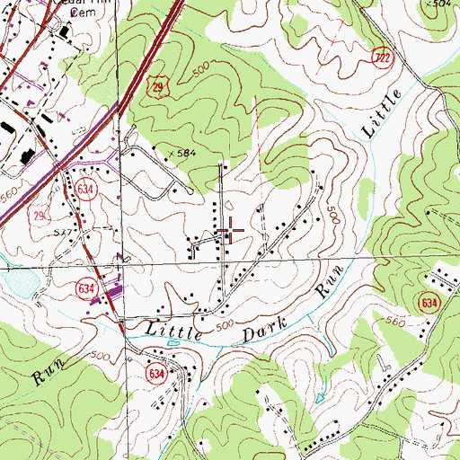 Topographic Map of Pentacostal Church, VA