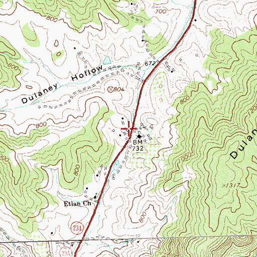 Topographic Map of Pleasant Grove Church (historical), VA