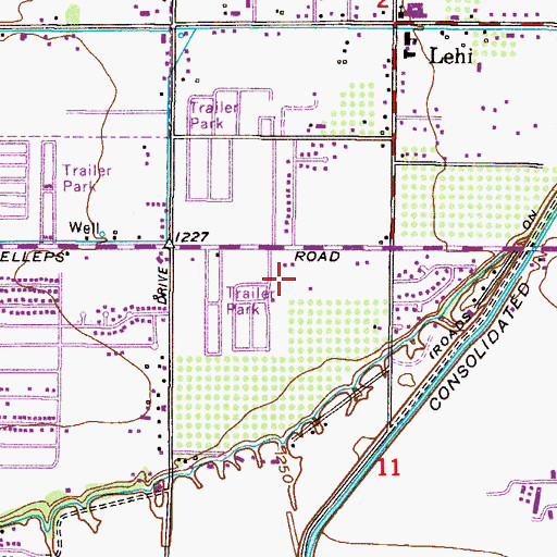 Topographic Map of Pleasant Shadows Subdivision Water Retention Basin, AZ
