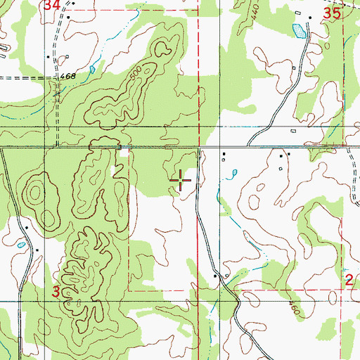 Topographic Map of Whitfield Cemetery, AL