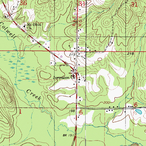 Topographic Map of Burk Cemetery, AL