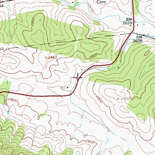 Topographic Map of Eagle Oak, VA