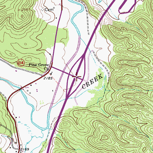 Topographic Map of Interchange 58, VA