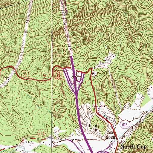 Topographic Map of Interchange 66, VA