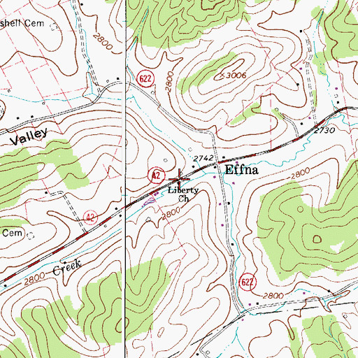 Topographic Map of Liberty School (historical), VA