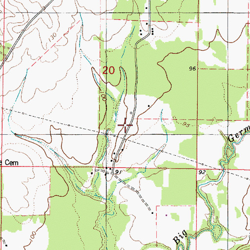 Topographic Map of Eaton Cemetery, AL