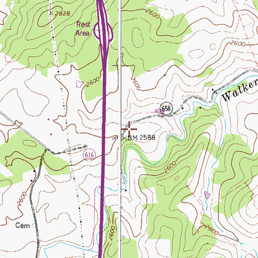 Topographic Map of Newberry Chapel (historical), VA
