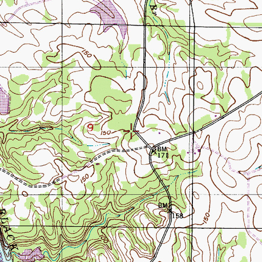 Topographic Map of Erie Cemetery, AL
