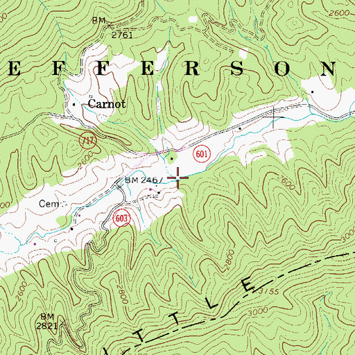 Topographic Map of Poplar Spring Branch, VA
