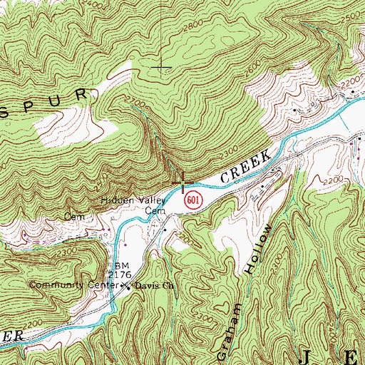Topographic Map of Raven Hollow, VA