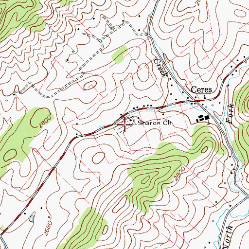 Topographic Map of Sharon Cemetery, VA