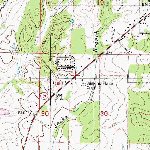 Topographic Map of Kingdom Hall of Jehovahs Witnesses, AL