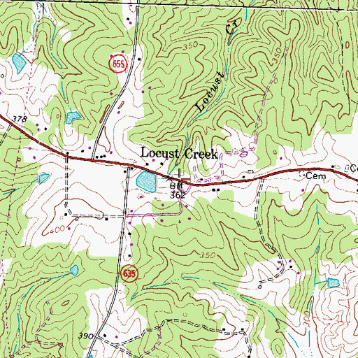 Topographic Map of Bagby Store (historical), VA