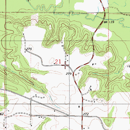 Topographic Map of Long Cemetery, AL