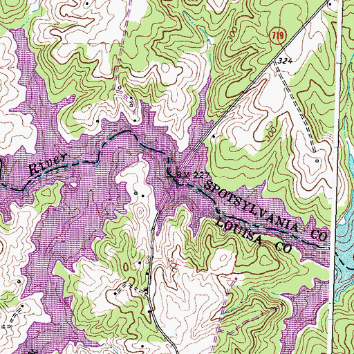 Topographic Map of Holladay Bridge, VA