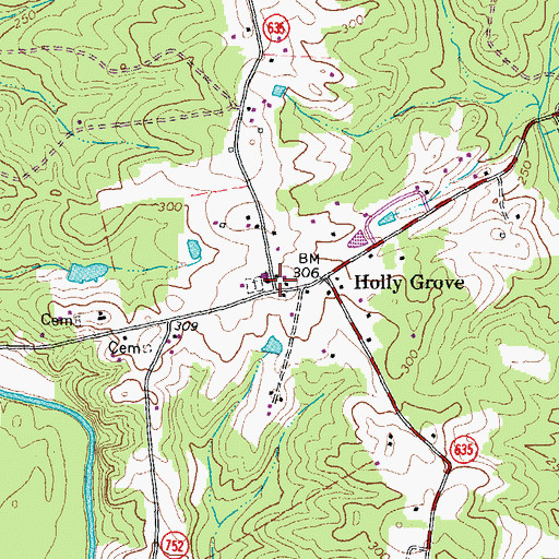 Topographic Map of Holly Grove Church, VA