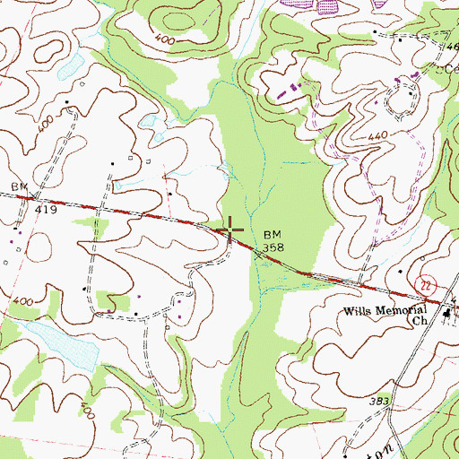 Topographic Map of Huon West Mill (historical), VA