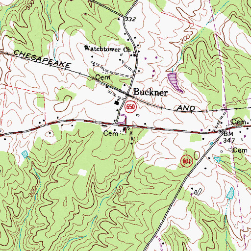 Topographic Map of Immaculate Conception Catholic Church, VA