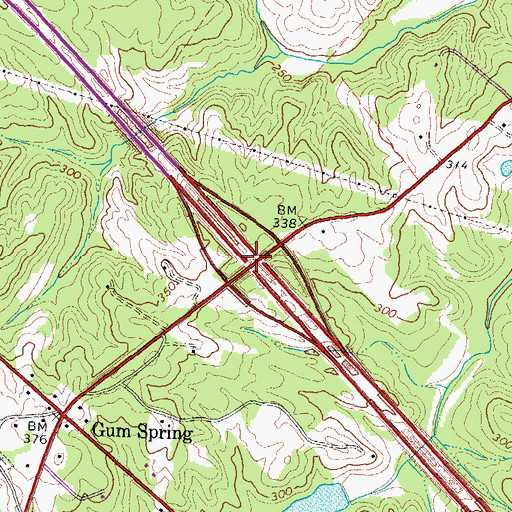 Topographic Map of Interchange 159, VA