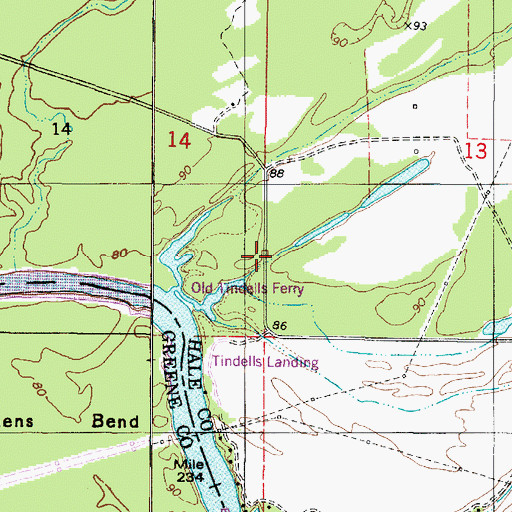Topographic Map of Pickens Cemetery, AL