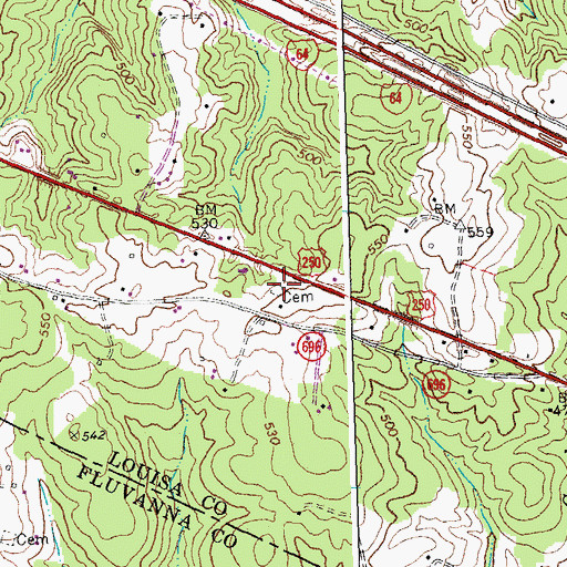 Topographic Map of Martin Cemetery, VA