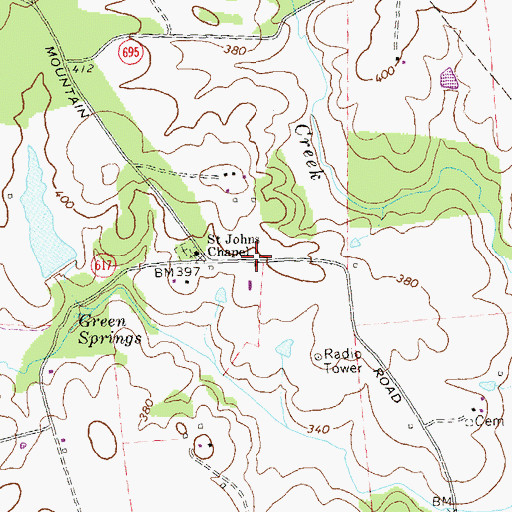 Topographic Map of Medlock, VA