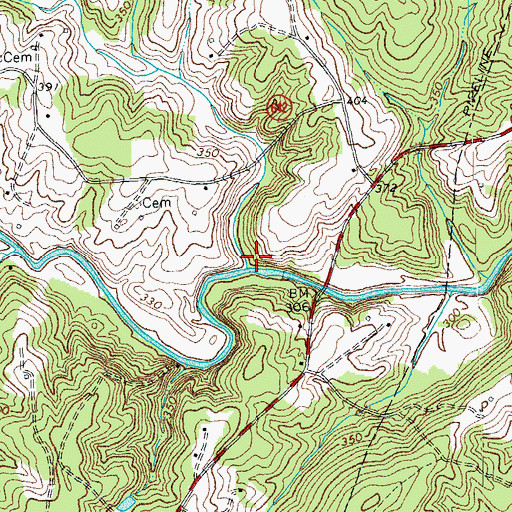 Topographic Map of Pufners Mill (historical), VA