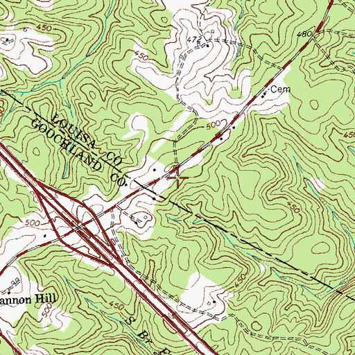 Topographic Map of Shannon Hills, VA