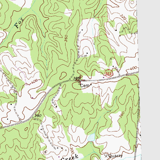 Topographic Map of Taylor Cemetery, VA