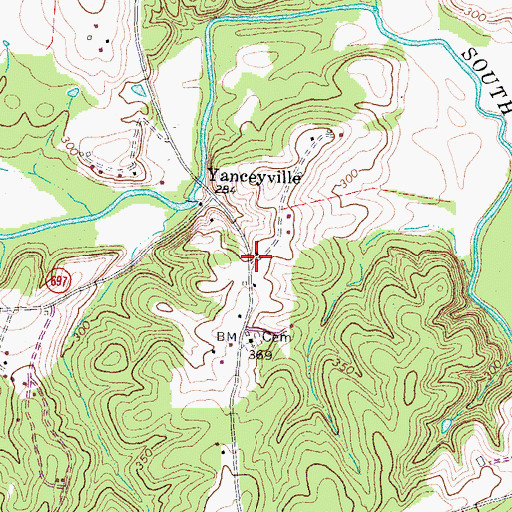Topographic Map of Vigor, VA