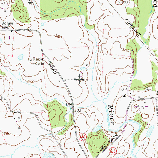 Topographic Map of Watson Cemetery, VA
