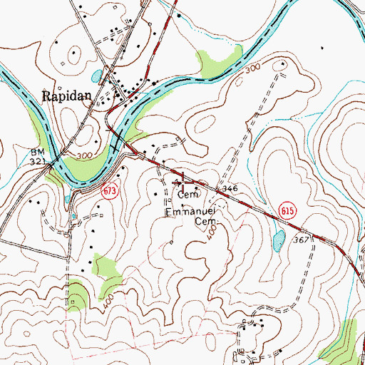 Topographic Map of Emmanuel Episcopal Church, VA