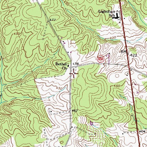 Topographic Map of Isabella Lightfoot Training School (historical), VA