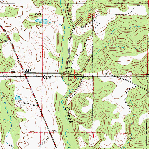 Topographic Map of Washington Cemetery, AL