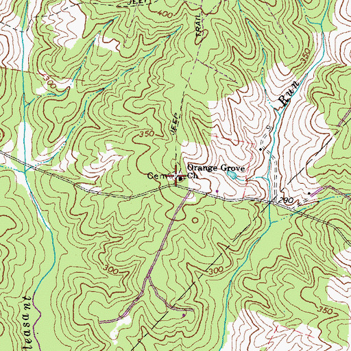 Topographic Map of Orange Grove Cemetery, VA