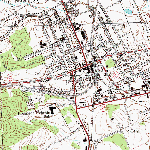Topographic Map of Saint Thomas Episcopal Church, VA