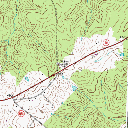 Topographic Map of Salem Cemetery, VA