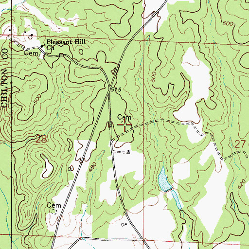 Topographic Map of Abney Cemetery, AL