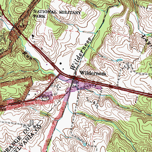 Topographic Map of Wilderness Bridge, VA