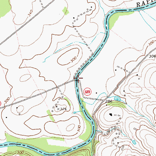 Topographic Map of Willis Bridge, VA