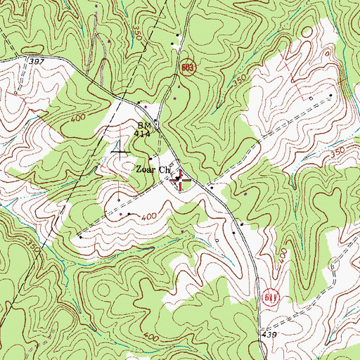 Topographic Map of Zoar Cemetery, VA