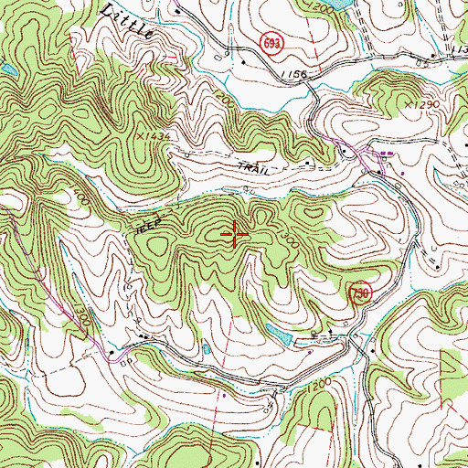 Topographic Map of Bunker Hill, VA