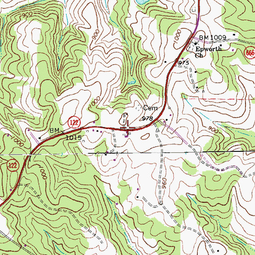 Topographic Map of Hales Ford (historical), VA
