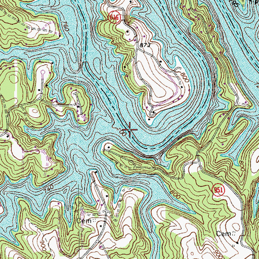 Topographic Map of Turners Ford, VA