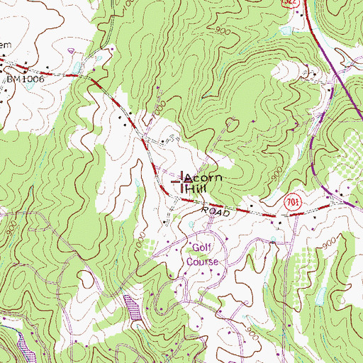 Topographic Map of Acorn Hill, VA