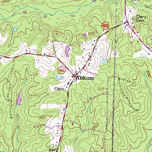 Topographic Map of Ankum, VA